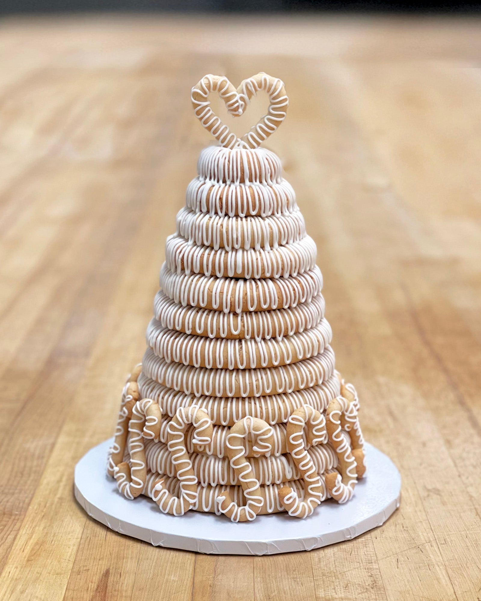 Homemade Kransekake for our 3rd Wedding Anniversary. : r/Baking